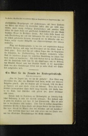 ¬Ein¬ Wort für die Freunde der Kindergottesdienste