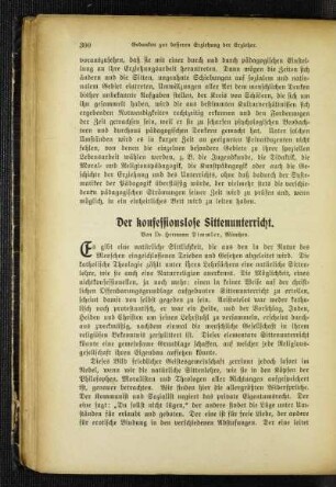 ¬Der¬ konfessionslose Sittenunterricht