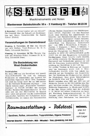 Die Besiedlung von West-Dockenhuden : (Fortsetzung)