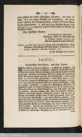 Lit. SSS. 1 2 : Vielgeliebter Herr Vetter, und Herr Vatter