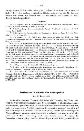 Statistische Mechanik der Atmosphäre
