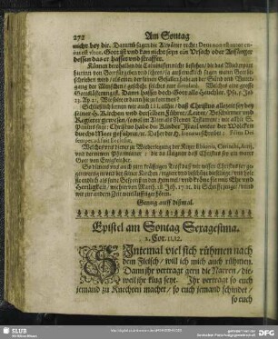 Epistel am Sontag Sexagesima. 2. Cor. 11. 12.