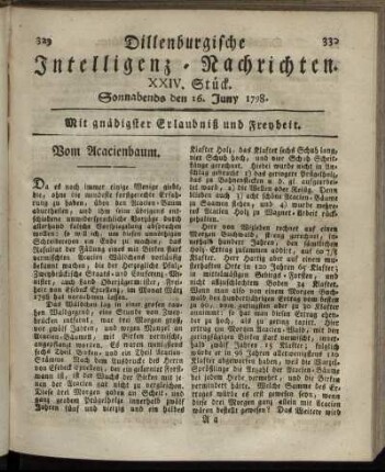 XXIV. Stück. Sonnabends den 16. Juny 1798.