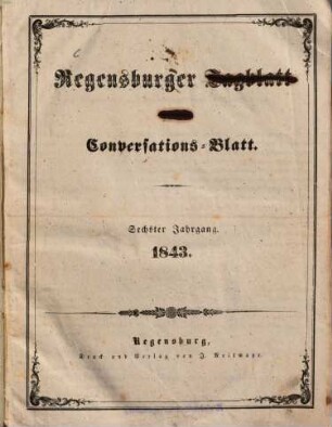 Regensburger Conversations-Blatt, 1843