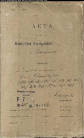 Kirchenbuchduplikate der Katholischen Gemeinde Ottmarsbocholt (Todesfälle 1861-1874). (Gemeinde: Ottmarsbocholt, Katholische Gemeinde)