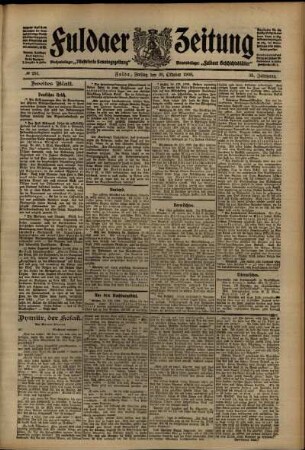 Zweite Ausgabe vom Freitag, den 30. Oktober 1908.