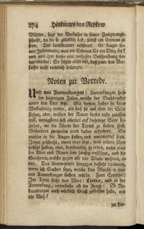 Noten zur Vorrede.
