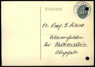 E. Buschor an G. Karo