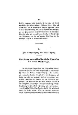 Zur Vertheidigung und Widerlegung : der streng naturwissenschaftliche Charakter der neuen Psychologie