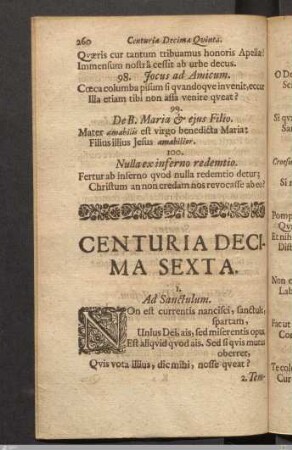 Centuria Decima Sexta.