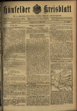 Ausgabe vom Samstag, den 20. April 1918.