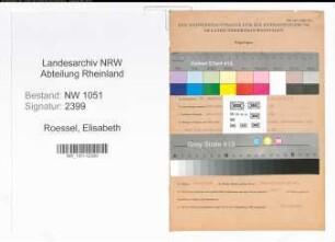 Entnazifizierung Elisabeth Roessel , geb. 27.09.1899 ()