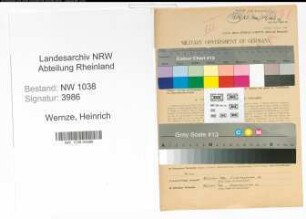 Entnazifizierung Heinrich Wernze , geb. 01.10.1890 (Beamter)