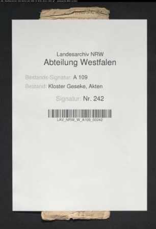 Verzeichnis der Ländereien des kleinen Zehnten zu Velmede.