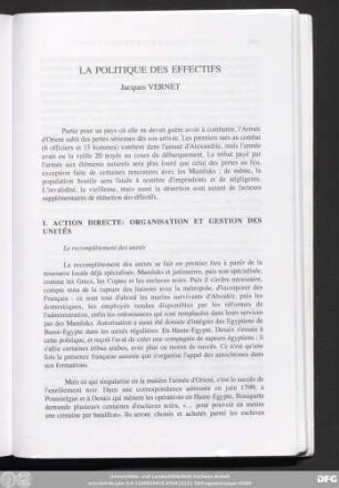 La Politique Des Effectifs Jacques Vernet