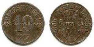Kriegsnotgeld, Fürth, 10 Pfennige