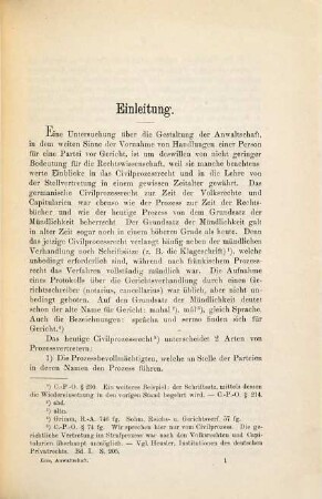 Die Anwaltschaft im Zeitalter der Volksrechte und Kapitularien : ein Beitrag zur deutschen Rechtsgeschichte