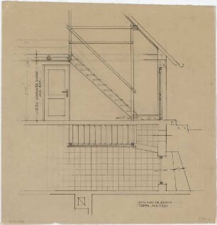Döllgast, Hans; Haus Frau Dr. Braun, Umbau - Treppe (Schnitt; Grundriss)