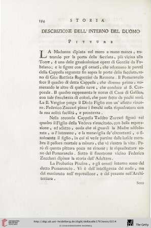 Descrizione dell'Interno del Duomo