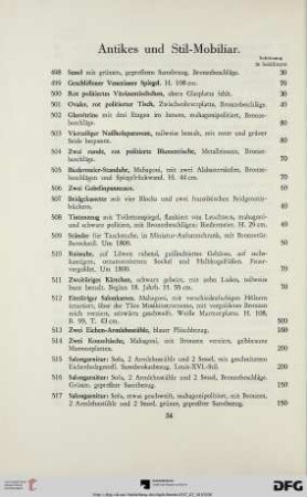 Antikes und Stil-Mobiliar (Nr. 498-528)
