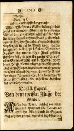 Das III. Capitel. Von dem weissen Flusse der Weiber.