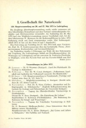 120. Hauptversammlung am 26. und 27. Mai 1973 in Ludwigsburg