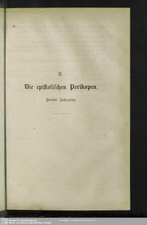 II. Die epistolischen Perikopen : Zweiter Jahrgang
