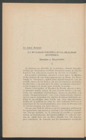 La realidad política en la realidad histórica