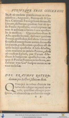Desiderius Erasmus Roterodamus pio Lectori salutem dicit