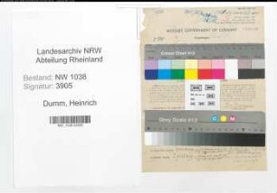 Entnazifizierung Heinrich Dumm , geb. 12.01.1905 (Zahnarzt)
