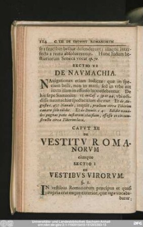 Caput XII De Vestitu Romanorum eiusque