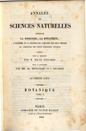 Annales des sciences naturelles. Botanique. 2, 2. 1854