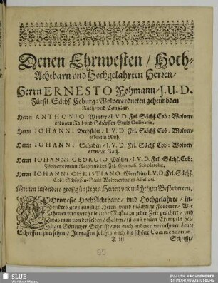 Denen ehrnvesten... [Vorwort]