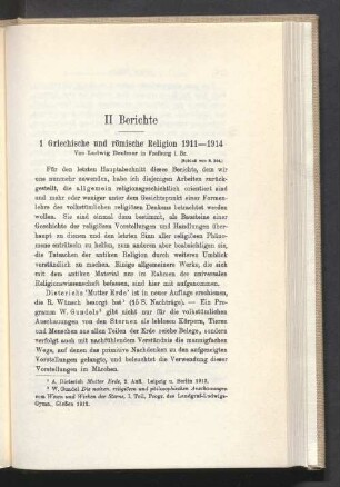 1 Griechische und römische Religion 1911—1914