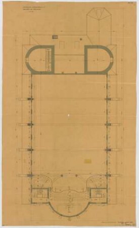 Fischer, Theodor; Ulm; Garnisonkirche (Pauluskirche) - Orgelempore (Grundriss)