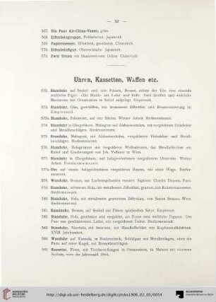 Uhren, Kassetten, Waffen etc. (Nr. 572-611)