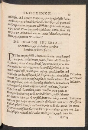 De Homine Interiore et exteriore, et de duabus partibus hominis ex literis sacris.