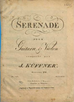 Sérénade pour guitarre & violon : ouevre 24