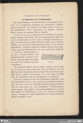Diapositive mit Celloidinpapier