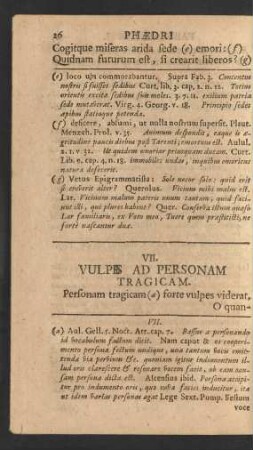 VII. Vulpes Ad Personam Tragicam.