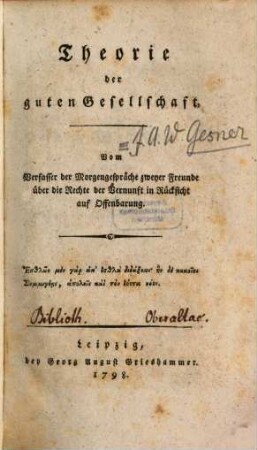 Theorie der guten Gesellschaft