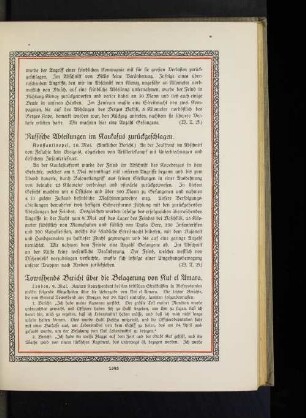 Russische Abteilungen im Kaukasus zurückgeschlagen.