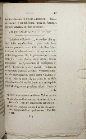 Valerianae Minoris Radix.