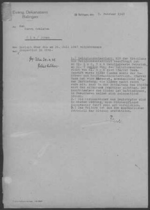 Bitz: Inspektionsbericht 1947