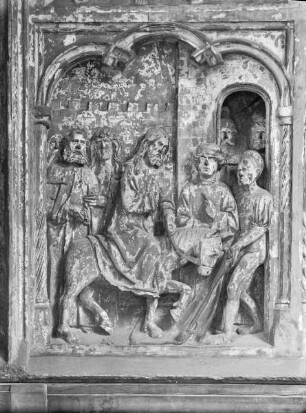 Paulsenkenotaph mit acht Reliefszenen aus der Passionsgeschichte — Einzug Christi in Jerusalem