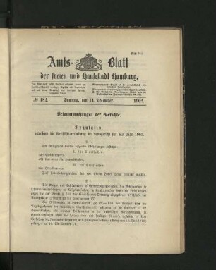 No. 182. 14. Dezember. 1902.
