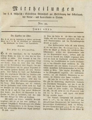 22.1822: Mittheilungen. Nro. 22. Juni 1822.