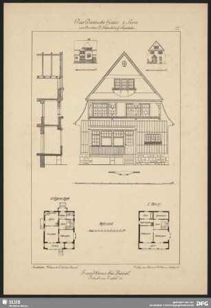 Landhaus bei Basel [Grundriss, Aufriss]