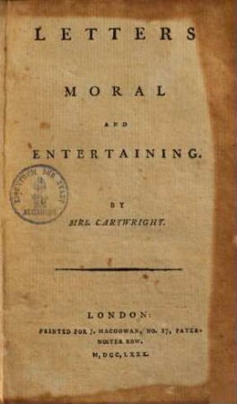 Letters moral and entertaining