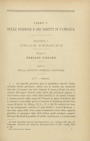 Libro I. Delle persone e dei diritti di famiglia